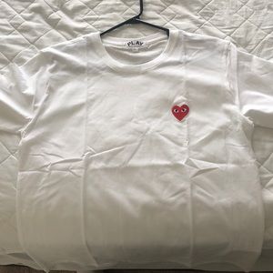 Comme Des Garçons Play White Crewneck Tee